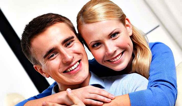 Happy man and woman